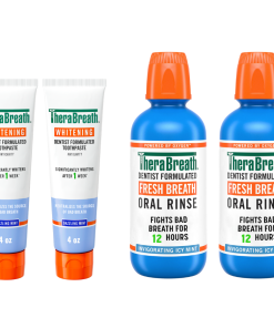TheraBreath Fresh Breath Oral Rinse & Whitening Toothpaste Bundle